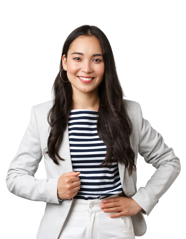 business finance employment female successful entrepreneurs concept confident good looking female office manager lady white jacket smiling looking determined win case court
